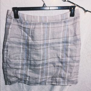 🌿 linen blue and cream mini skirt 🌿